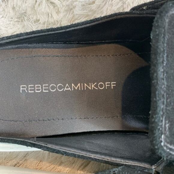 Rebecca Minkoff Suede Slides Black 9 - Picture 6 of 8